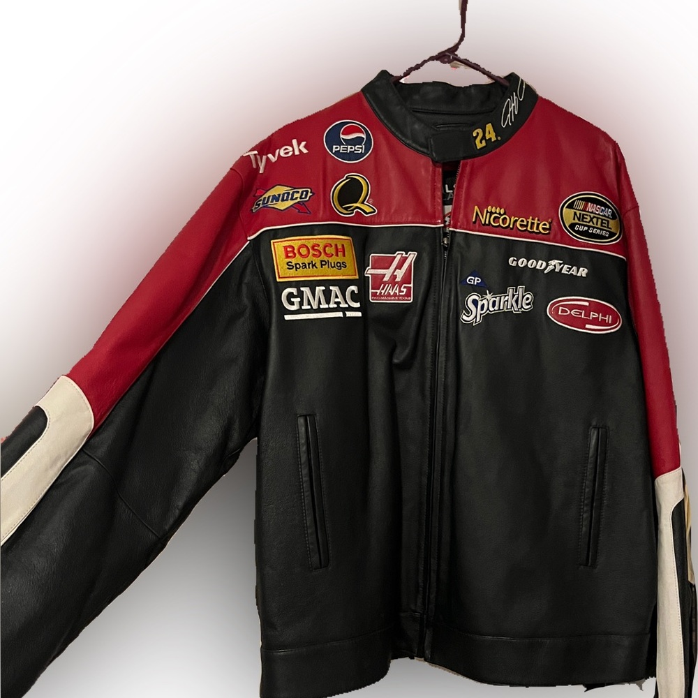 Vintage Jeff Gordon NASCAR Wilsons Leather Jacket Dupont Size L